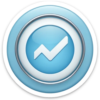 Light blue coloured circle badge with a white tick in the middle sticker