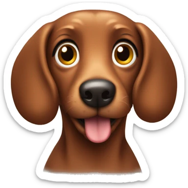 cute fluffy brown sausage dog sticker