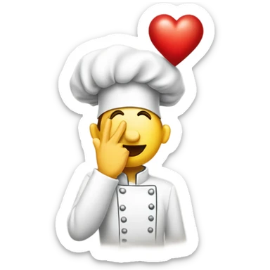 An emoji-style hand performing the classic 'chef's kiss' gesture, a universally recognized expression of perfection, accompanied by a vibrant red heart near the fingertips to symbolize affection, admiration, or approval sticker