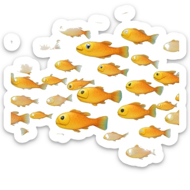 Colorful fish swimming in a blue sea  sticker