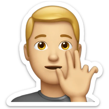 A person with their hand on their face  sticker