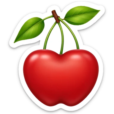 A cherry with no color just the outline sticker