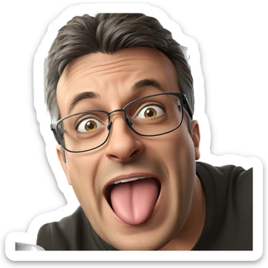 boy with glasses at window sticker