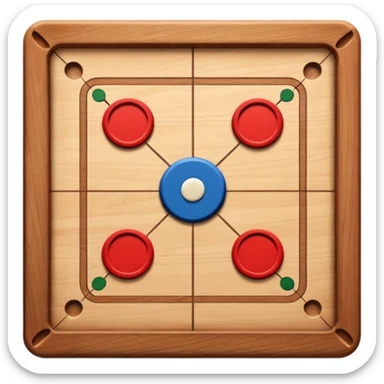 Please create carrom board game emoji in square format sticker