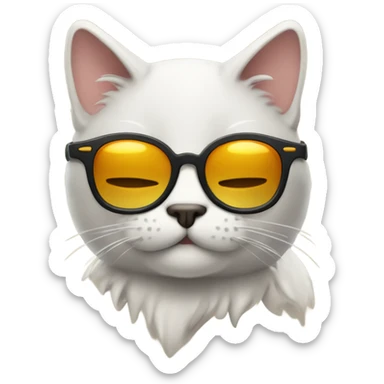 Gato con gafas en la playa sticker