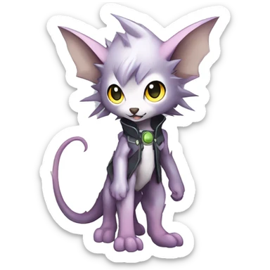 cute cool edgy sharp eldritch ethereal futuristic punk Digimon-Fakemon-animal full body sticker