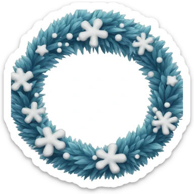 blue Christmas wreath sticker