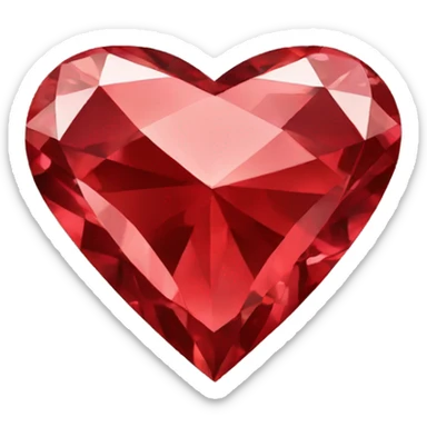 red diamond heart sticker