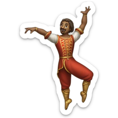 medieval circus acrobat doing a pirouette sticker