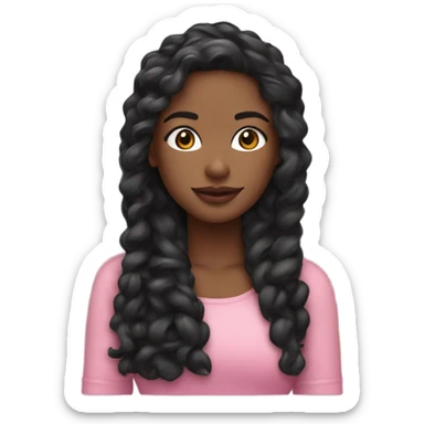 uma cartola preto com uma delicada e fina fita rosa na base caindo sticker