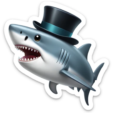 Shark with a top hat sticker