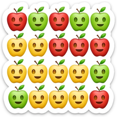 the text 'Emoji.sh' with each letter as a different colorful and lively apple emoji sticker