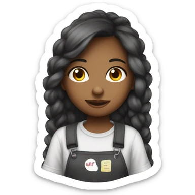 Girl wearing a shirt that says “pinnys gf” sticker