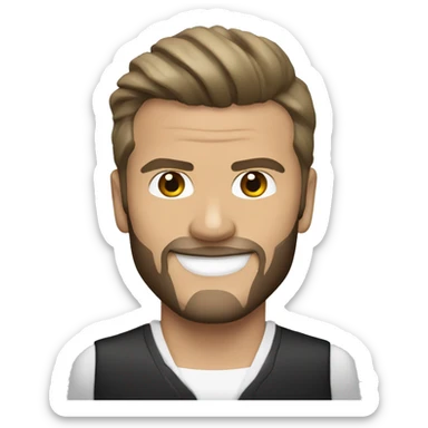 david beckham con trineo negro sticker