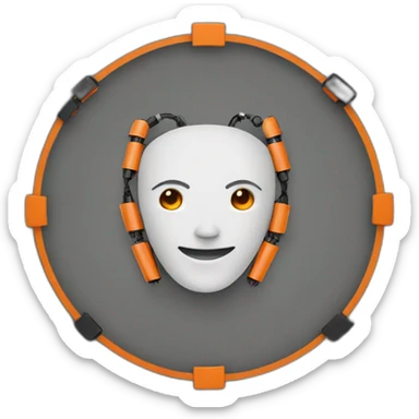 a logo for robotics team named winnovation with primary colors black and orange sticker