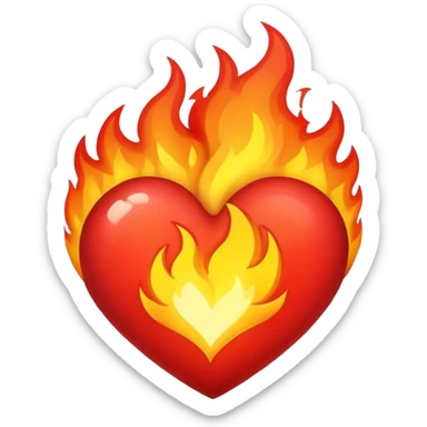 fire heart sticker
