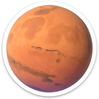 Mars planet with surface details sticker