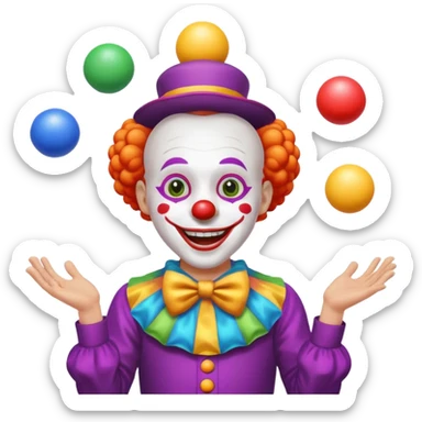 clown juggling colorful balls emoji sticker