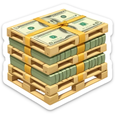 pallet full of US Dollars perfectly stacked sticker