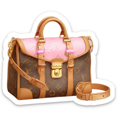 louis vuitton bag with light pink shoulder strap  sticker