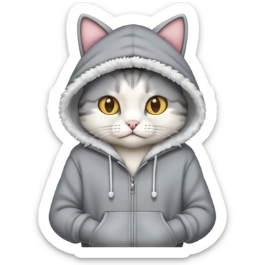 Cat wearing a hoodie sticker