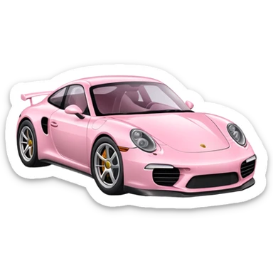 soft pink porsche sticker