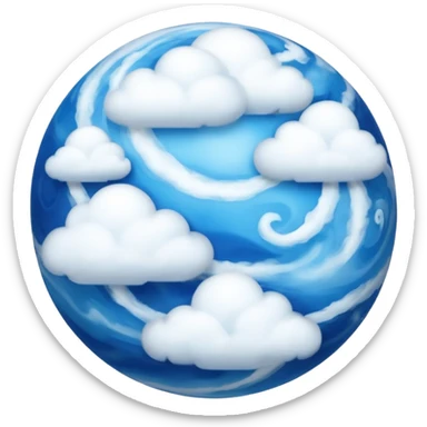 sphere globe planet, surface covered with cloud and gas sticker