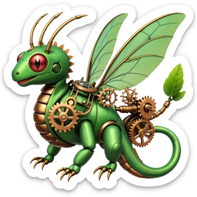 Cyber-steampunk-Caterpie-Flygon-Scyther-fusion sticker