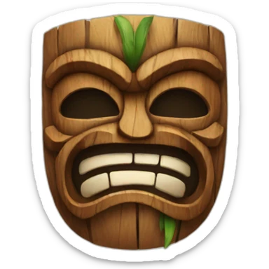 tiki mask sticker