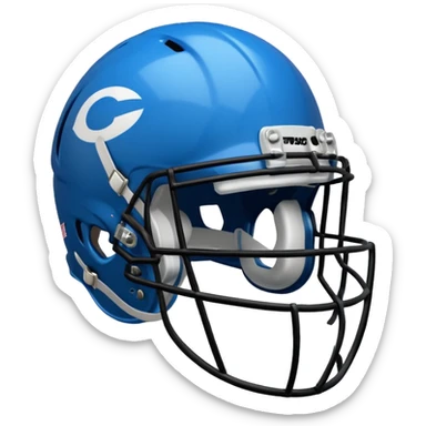 College football player helmet in  blue color  sticker
