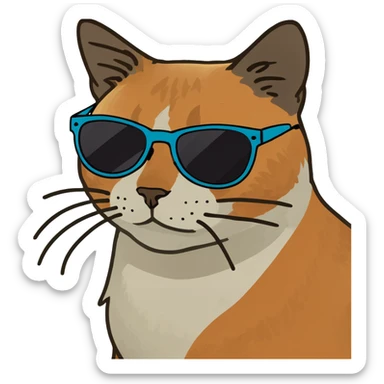 Cat with sunglasses sticker