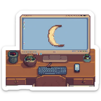 Sleepy desktop with computer zzz
 sticker