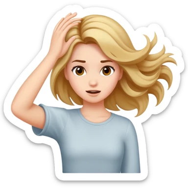 Girl flips hair with hand sassy sticker