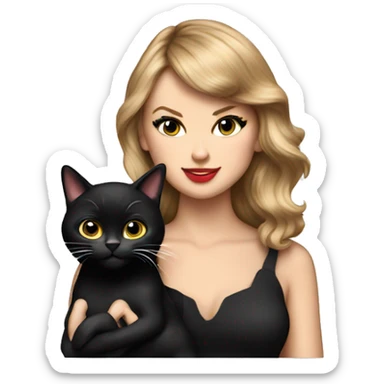 Taylor swift with a pussycat sticker