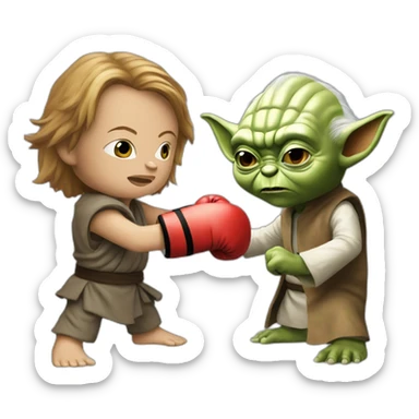 Yoda boxing with chucky furious sticker