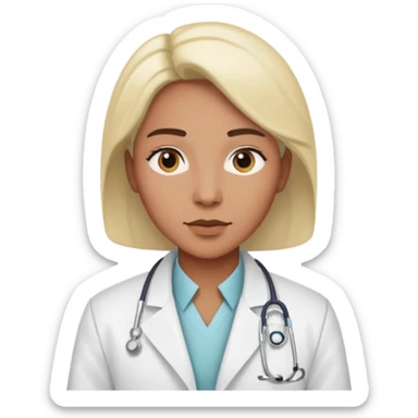 androgynous physician no stethoscope and medium tone skin  sticker