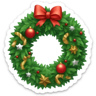 Christmas wreath sticker