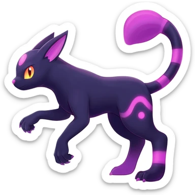 Dark vibrant pastel bright neon colorful edgy exotic painted Fakémon-Pokémon-Vernid-Darkrai-Umbreon-creature sticker