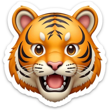 tiger face Poggers meme with surprised open mouth for Twitch emote sticker