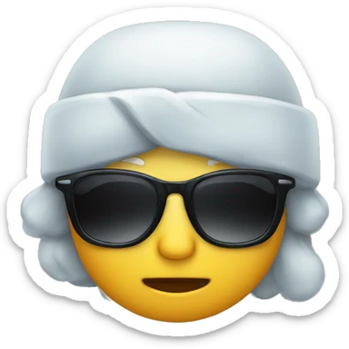 The cold face emoji + some sunglasses sticker