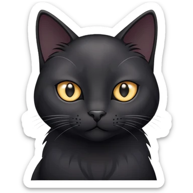 a black cat with gray eyes sticker