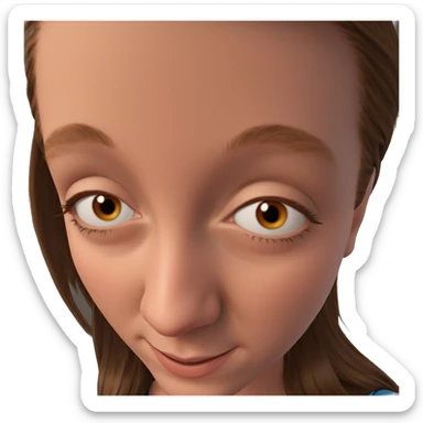 smiling girl with brown hair sticker