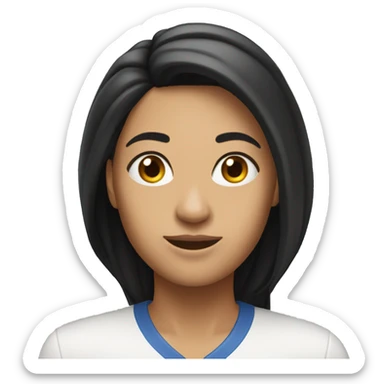 Best Team Player (aka The Glue Award) woman long black hair emoji white background strong emoji sticker