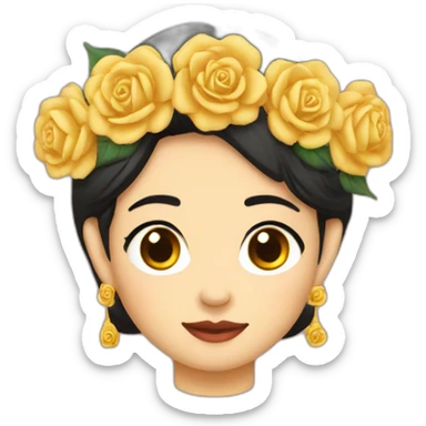 Daw Aung San Su Kyi with a rose on her head sticker