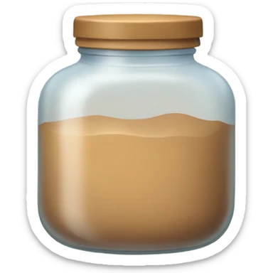 glass jar with light brown filling sticker