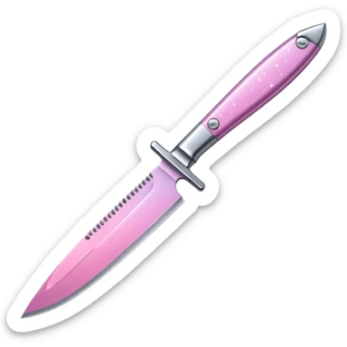 Pink ombre knife with glitter sticker