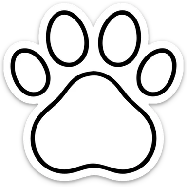 Simple pawprint with pads, animal paw print sticker