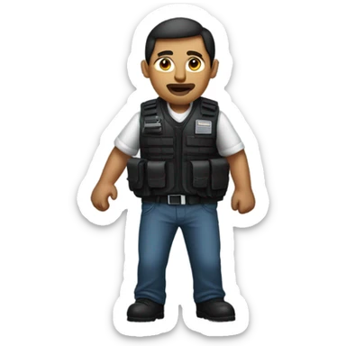 man standing full body with stab vest  sticker