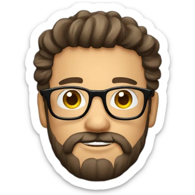 Hombre gordo con algunas canas barba y gafas sticker