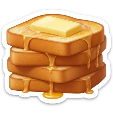 Stack of French toast with butter on top sticker